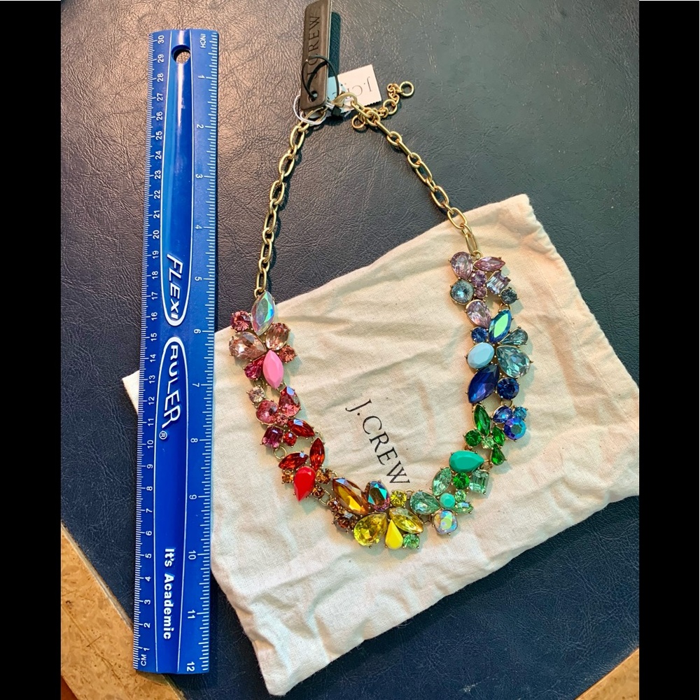 J. Crew multicolor gemstone floral necklace- NWT - Picture 5 of 5